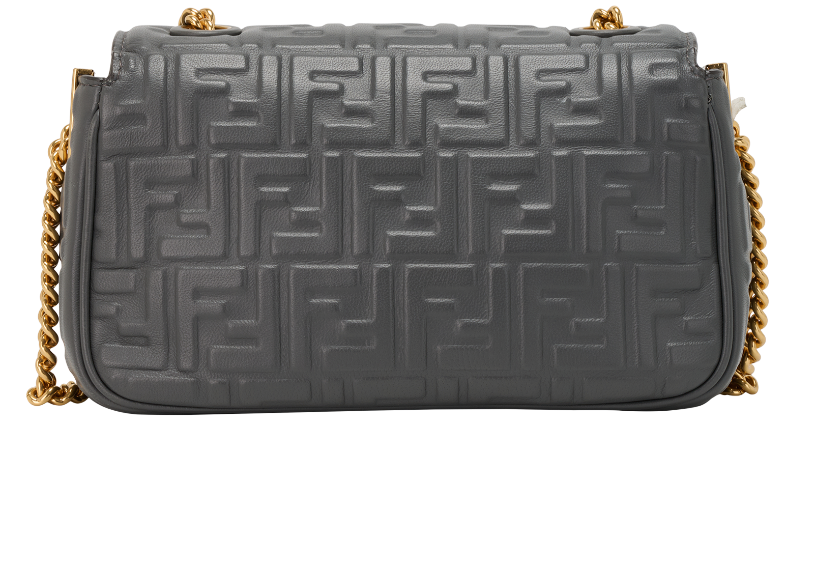 Embossed FF Baguette, &pound;1,300, Handbags, Grey, Leather, Back view